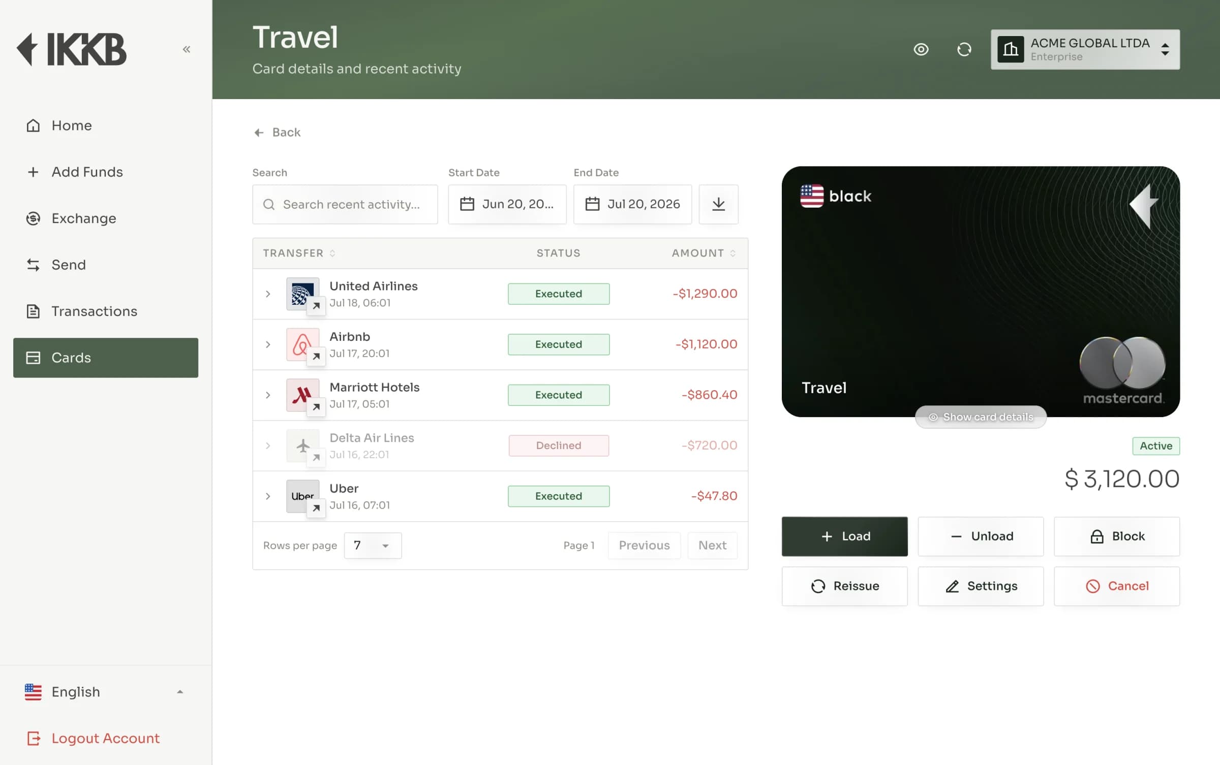 Cartões para todo o stack.